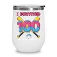I Survived 100 Days Of School Baseball Cream Drip Boys Wine Tumbler I Survived 100 Days Of School Baseball Cream Drip Boys Wine Tumbler