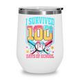 I Survived 100 Days Of School Baseball Drip Students Teacher Wine Tumbler I Survived 100 Days Of School Baseball Drip Students Teacher Wine Tumbler