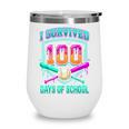 I Survived 100 Days Of School Baseball Drip Wine Tumbler I Survived 100 Days Of School Baseball Drip Wine Tumbler