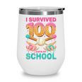 I Survived 100 Days Of School Baseball Ice Cream Drip Wine Tumbler I Survived 100 Days Of School Baseball Ice Cream Drip Wine Tumbler