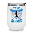 T1D Warrior Baseball Drip Diabetes Awareness Blue Ribbon Wine Tumbler T1D Warrior Baseball Drip Diabetes Awareness Blue Ribbon Wine Tumbler