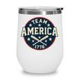 Team America 1776 4th Of July Patriotic Baseball Wine Tumbler Team America 1776 4th Of July Patriotic Baseball Wine Tumbler