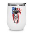 US Flag Baseball Player Batter Sport Lover Team Coach Family Wine Tumbler