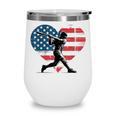 Valentines Baseball Batter Silhouette Heart Men Boys Kid Wine Tumbler