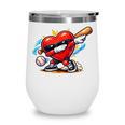 Valentines Day Baseball Dabbing Red Heart Love Boys Wine Tumbler Valentines Day Baseball Dabbing Red Heart Love Boys Wine Tumbler