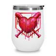 Valentines Day Baseball Red Heart Dab Boys Girls Kids Wine Tumbler