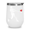 Valentines US Baseball Player Silhouette Heart Wine Tumbler Valentines US Baseball Player Silhouette Heart Wine Tumbler