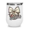 Wildcats Baseball Leopard Print Coquette Bow Mascot Game Day Wine Tumbler Wildcats Baseball Leopard Print Coquette Bow Mascot Game Day Wine Tumbler