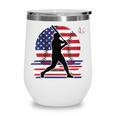 Women's Batter Patriotic American Flag Baseball Silks Wine Tumbler Women's Batter Patriotic American Flag Baseball Silks Wine Tumbler
