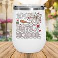 100 Days Of School Baseball 100th Day Of School Coquette Bow Wine Tumbler 100 Days Of School Baseball 100th Day Of School Coquette Bow Wine Tumbler