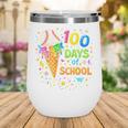 100 Days Of School Baseball Ice Cream Drip Boys Kids Player Wine Tumbler