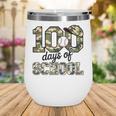 100 Days Of School Camo Baseball Camouflage For Kids Wine Tumbler