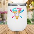 67 Ice Cream Drip Baseball Meme Six Seven Gen Alpha Slang Wine Tumbler