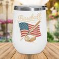 American Flag Baseball Player Bat Fan Catcher Pitcher USA Wine Tumbler American Flag Baseball Player Bat Fan Catcher Pitcher USA Wine Tumbler