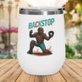 Backstop Catcher Baseball Graphic Wine Tumbler