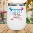 Baseball 45 Year Old Ice Cream Drip 45th Birthday Number 45 Wine Tumbler Baseball 45 Year Old Ice Cream Drip 45th Birthday Number 45 Wine Tumbler