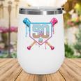 Baseball 50 Year Old Ice Cream Drip 50th Birthday Number 50 Wine Tumbler Baseball 50 Year Old Ice Cream Drip 50th Birthday Number 50 Wine Tumbler