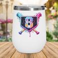 Baseball 8 Year Old Ice Cream Drip 8th Birthday Party Wine Tumbler Baseball 8 Year Old Ice Cream Drip 8th Birthday Party Wine Tumbler