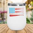 Baseball American Flag Patriotic USA Pride Wine Tumbler