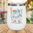 Baseball Character Cartoon Batter Drip Style Women Men Wine Tumbler