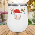 Baseball Christmas Reindeer Santa Hat Sports Player Xmas Wine Tumbler