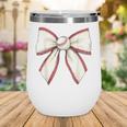 Baseball Coquette Bow Cute Baseball Game Wine Tumbler Baseball Coquette Bow Cute Baseball Game Wine Tumbler