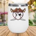 Baseball Heart Pirate Hat Crossed Swords Men Boys Kids Youth Premium Tri-Blend Wine Tumbler