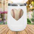 Baseball Heart Shape Valentines Day Love Boys Kids Men Wine Tumbler