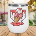 Baseball Ice Cream Drip Baseball Strawberry For Youth Red Wine Tumbler