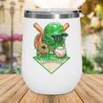 Baseball Life Style Ice Cream Drip Green Wine Tumbler Baseball Life Style Ice Cream Drip Green Wine Tumbler