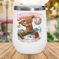 Baseball Player Christmas Gingerbread Smashing Through Snow Wine Tumbler