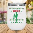 Baseball Player Christmas Pajama Send It Xmas PJs Boys Wine Tumbler