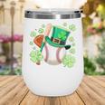Baseball St Patricks Day Lucky Baseball Player Shamrock Wine Tumbler Baseball St Patricks Day Lucky Baseball Player Shamrock Wine Tumbler