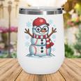 Christmas Baseball Snowman Xmas Pajamas Women Men Boys Wine Tumbler