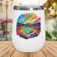 Colorful Baseball Field Home Run Baseball Player Fans Wine Tumbler Colorful Baseball Field Home Run Baseball Player Fans Wine Tumbler