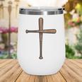Cross Baseball Bats Christian Faith Sports Coach Pitcher Wine Tumbler