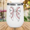 Cute Baseball Coquette Bow For Women Girls Baseball Mama Mom Wine Tumbler Cute Baseball Coquette Bow For Women Girls Baseball Mama Mom Wine Tumbler