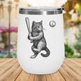 Cute Kitten Playing Baseball Hitter Bat Cool Baseball Cat Wine Tumbler Cute Kitten Playing Baseball Hitter Bat Cool Baseball Cat Wine Tumbler