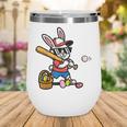 Easter Bunny Baseball Player Batter Rabbit Boys Kids Men Wine Tumbler Easter Bunny Baseball Player Batter Rabbit Boys Kids Men Wine Tumbler
