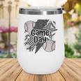 Game Day Baseball Retro Checkered Baseball Wine Tumbler