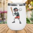 Halloween Skeleton Playing Baseball 67 Six Seven Meme Wine Tumbler