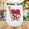 Heart Playing Baseball Valentines Day Wine Tumbler