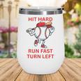 Hit Hard Run Fast Turn Left Baseball Player Premium Tri-Blend Wine Tumbler