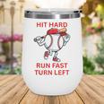 Hit Hard Run Fast Turn Left Baseball Player Wine Tumbler Hit Hard Run Fast Turn Left Baseball Player Wine Tumbler