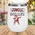 Jingle Ballers Plaid Santa Dabbing Baseball Christmas Wine Tumbler Jingle Ballers Plaid Santa Dabbing Baseball Christmas Wine Tumbler