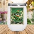 Leprechaun Playing Baseball Japanese Art St Patricks Day Wine Tumbler