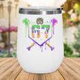 Mardi Gras Baseball Carnival Party Ice Cream Drip Boys Wine Tumbler Mardi Gras Baseball Carnival Party Ice Cream Drip Boys Wine Tumbler