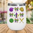 Mardi Gras Baseball Coquette Bow Fat Tuesday Parade Girls Wine Tumbler Mardi Gras Baseball Coquette Bow Fat Tuesday Parade Girls Wine Tumbler