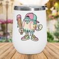 Melted Ice-Cream Baseball Mascot Pastel Pop Wine Tumbler