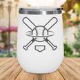 Minimalist Baseball Clean Sports Graphic Tee For Fan Players Wine Tumbler